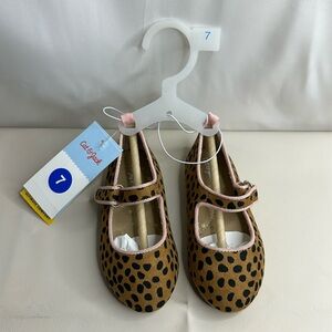 New Cat & Jack Cheetah Print Girl Flats Size 7